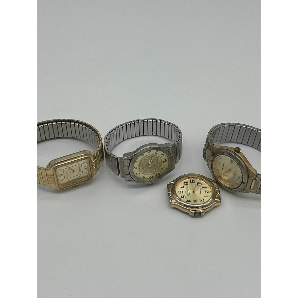 Lot of 4 Vintage Wrist Watches Benrus Milan Watch It Untested For Parts Repair
